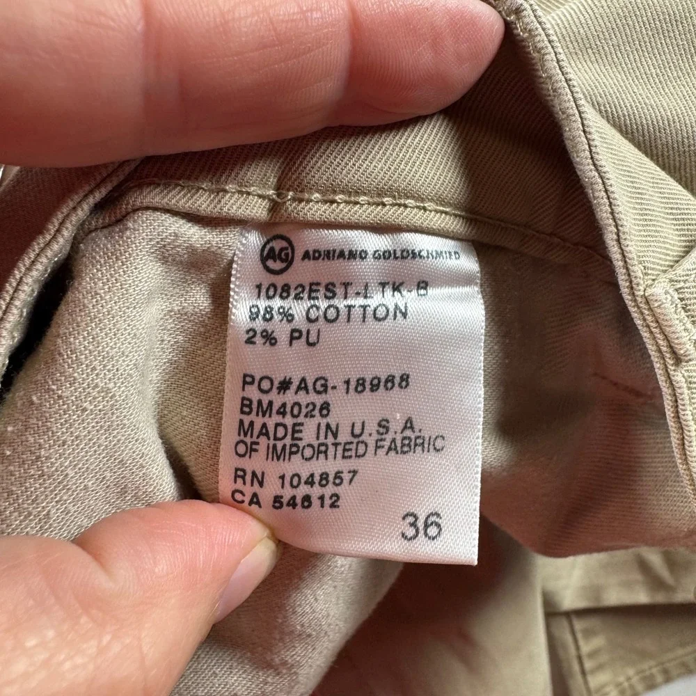 AG Adriano Goldschmied Supply Khaki Straight Leg Essential Stretch Twill Pant 36